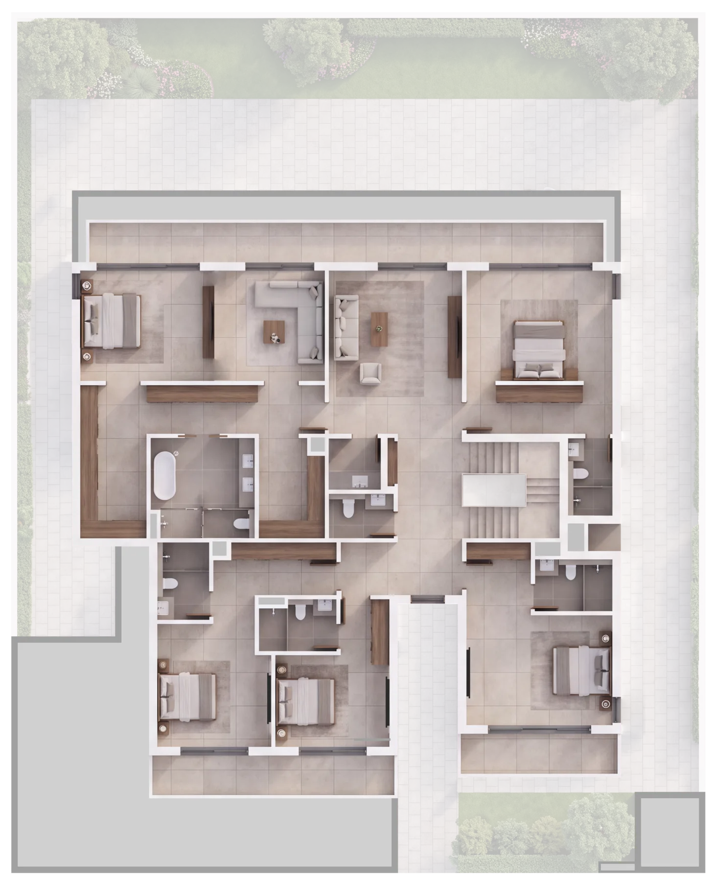 6-Bedroom Villa Option A First Floor plan