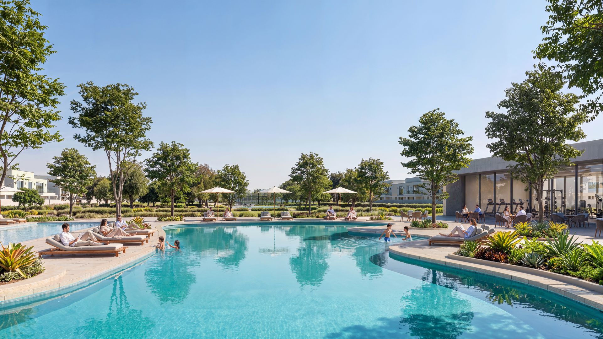 Wadeem Gardens community pool and clubhouse lifestyle