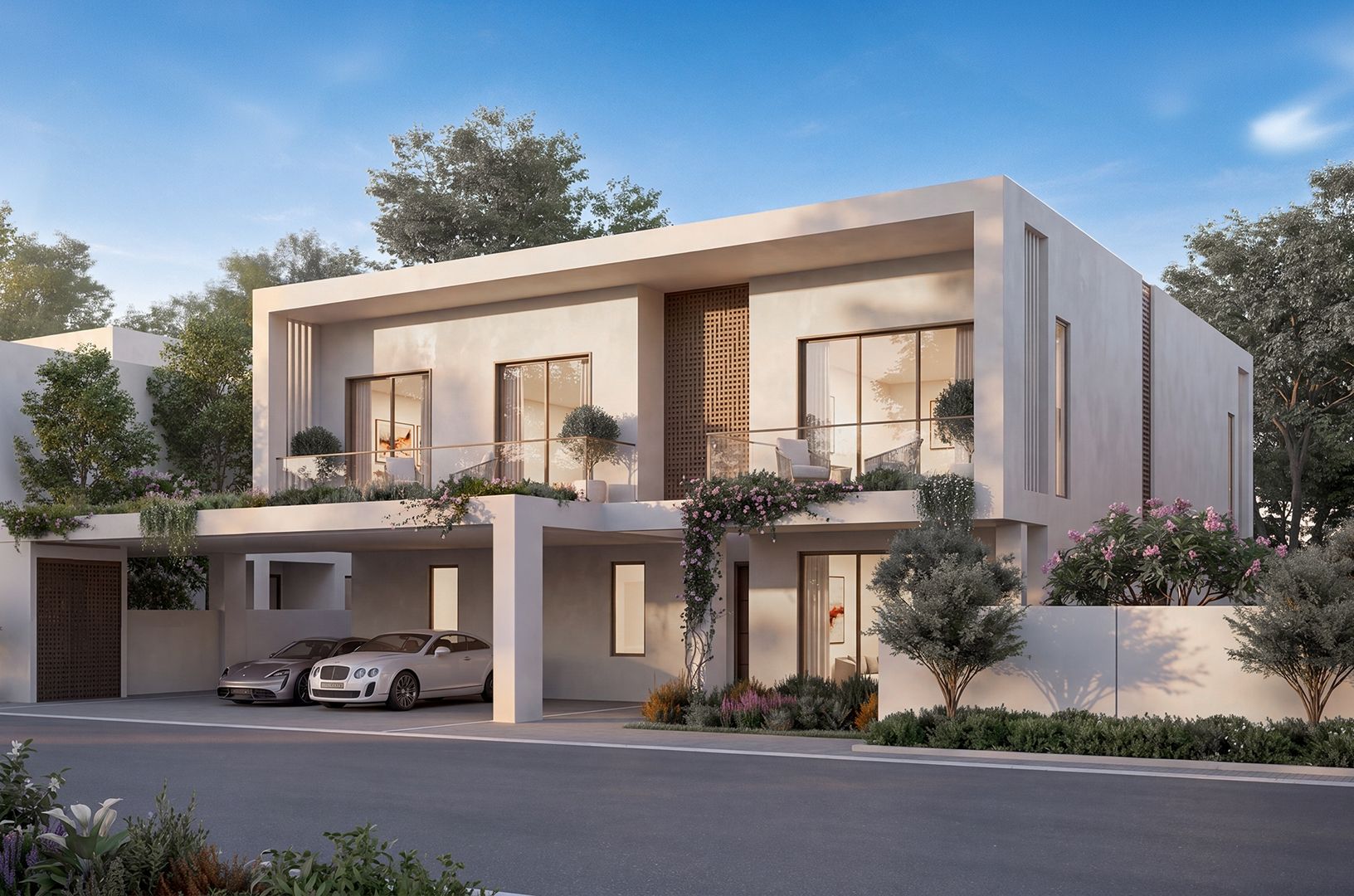Wadeem Gardens villa facade with private driveway